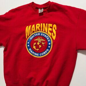 Marines Sweatshirt Vintage Fruit of the Loom United States Red Men's size XL